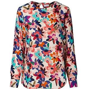 Seidensticker Damesblouse, modieuze blouse, regular fit, ronde hals, lange mouwen, 100% viscose, beige, 34