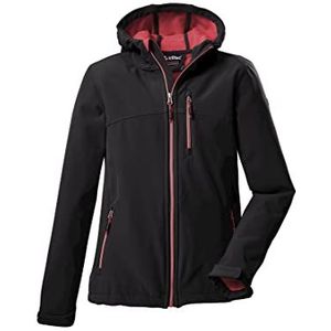 killtec Girl's Softshelljack met capuchon Girls Softshelljacke, dark anthracite, 176, 37769-000