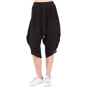 Bonateks, Sarouel Korte broek met zakken en elastische tailleband, Duitse maat: 36, Amerikaanse maat: S, zwart - Made in Italy, zwart, 36