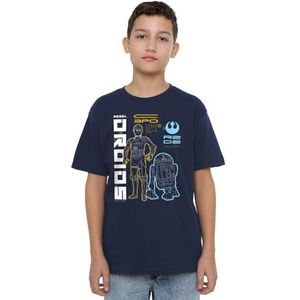 Star Wars Rebel Droids Unisex T-shirt voor kinderen, marineblauw, 7-8 jaar, marineblauw, 7-8 jaar