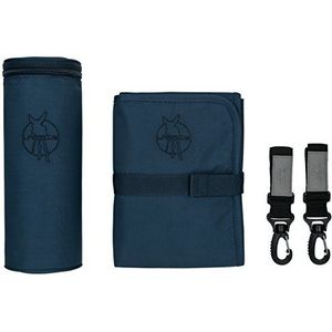 Lassig Glam Collection Signature Bag Accessoires inclusief geïsoleerde flessenhouder, Wipeale aankleedmat en wandelwagen haken, marine