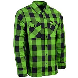 NexGen Heren MNG11656 flanel, lange mouwen, zwart/groen, meerkleurig/zeegolven (Ocean Tides), klein, Meerkleurig/zeegolven (Ocean Tides), S