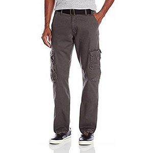 Wrangler Authentics Cargobroek voor heren, met rechte pijpen, casual broek, Antraciet keper., 34W / 30L