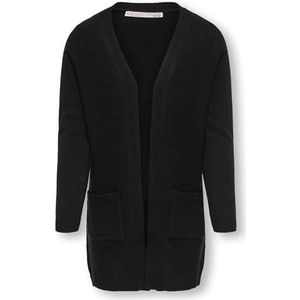 Kids Only Konlesly L/S Open Cardigan Knt Pullover voor meisjes, zwart., 158/164 cm