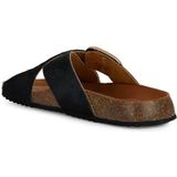 Geox Dames D New Brionia B B Platte sandaal, zwart, 37 EU, zwart, 37 EU