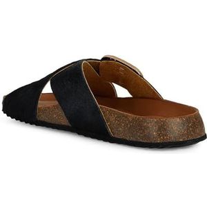 Geox Dames D New Brionia B B Platte sandaal, zwart, 37 EU, zwart, 37 EU