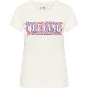 MUSTANG Dames Style Alexia C Print T-shirt, Whisper White 2013, L, WHISPER WHITE 2013, L
