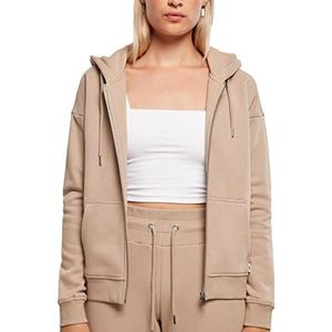 Urban Classics Dames Dames Dames Organic Terry Zip Hoody Trui, Soft ttaupe, XL