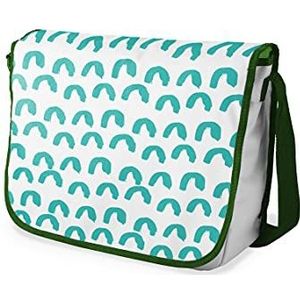 Bonamaison Digitaal bedrukte Messenger schooltas met kaki riem voor studenten, crossbody tas, koerierstas, schoudertas voor kinderen, meisjes, jongens, maat: 29x36 cm