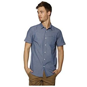 JACK & JONES Heren Jcofilip Shirt S/S One Pocket Businesshemd, Blauw (Light Blue Denim Fit: slim fit), M