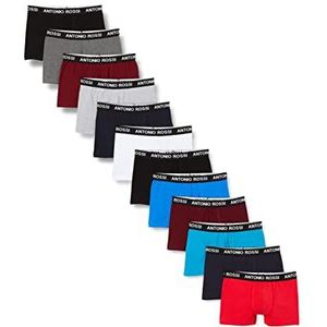 Antonio Rossi Boxershorts voor heren, verpakking van 12 stuks, met elastische band, ademende, zachte boxershorts voor mannen, voor dagelijks gebruik, meerkleurig (licht), XXL