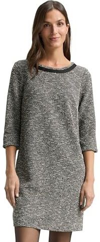TOM TAILOR Damesjurk, 39180 - Salt Pepper Boucle Structuur, 36