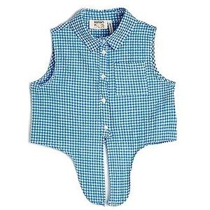 Koton Girls Crop Shirt Mouwloos Front-Tie Detail Gingham Patroon, Blue Check (6c5), 5-6 Jaar
