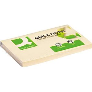 Q-CONNECT Quick Notes Recycled, ft 76 x 127 mm, 100 vel, geel 12 stuks