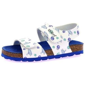 Kickers Uniseks kindersandalen Summerkro, Witte Ocean print, 26 EU