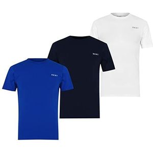 DKNY Heren 3 Pack T-Shirt 100% Katoen Designer, Olijf/Houtskool/Navy, L