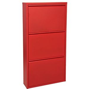 PAME Schoenenkast, rood, aluminium, 50 x 15 x 103 cm