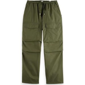 Scotch & Soda Ivy Mid-Rise Wide-Leg Cargo Pant, Classic Green 352, L