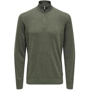 ONLY & SONS Gebreide trui voor heren, Castor Gray/Detail: melange, L