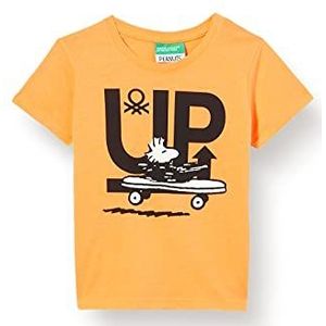 United Colors of Benetton T-shirt voor kinderen en jongeren, neonoranje 40e, 104 cm