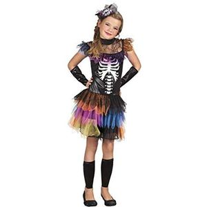 Boland - Kostuum voor kinderen Skelet prinses, jurk, arm- en beenwarmers en haaraccessoires, carnaval, themafeest, Halloween