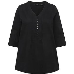 Ulla Popken Tuniek blouse voor dames, zwart, 66-68