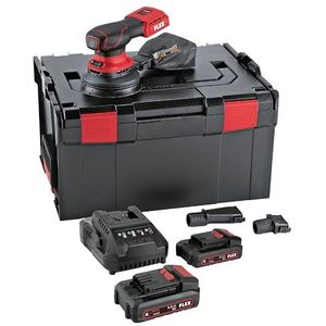 Flex Accu-excentrische schuurmachine ORE 2-125 18-EC/2.5 set (met accu, incl. snellader, slijpschijf-ø 125 mm, multisander met toerentalregeling 18 V) 532083