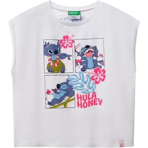 United Colors of Benetton T-shirt voor meisjes en meisjes, Wit, 150