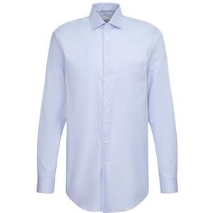 Seidensticker Zakelijk overhemd voor heren, regular fit, strijkvrij, Kent-kraag, extra lange mouwen, 100% katoen, blauw, 39