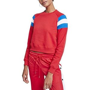 Urban Classics Dames Dames Sleeve Stripe Crew Sweatshirt, meerkleurig (Firered/Brightblue/White 01556), XXL