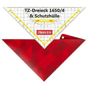 Aristo AR18054B TZ-driehoek AR1650/4 incl. Geocover beschermhoes (Hypotenuse 25cm, verwijderbare handgreep, inktnoppen, geocover met perforatie en magneetsluiting) basic