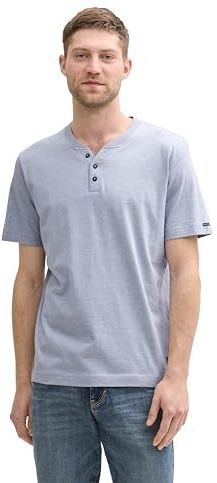 TOM TAILOR T-shirt voor heren, 37682 - Dove Blue White Fine Stripe, XL