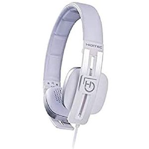 Hiditec | Wave bedrade hoofdtelefoon | Witte helmen voor PS4, pc, Xbox, smartphone | met versterkte kabel en microfoon | Surround Sound | Spaans product | Witte hoofdtelefoon met hoofdband