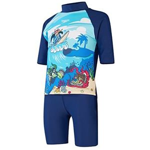 Speedo Leren zwemshirt voor jongens met zonbescherming en kort rashguard shirt