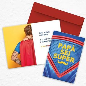 LINA OFFICINE GRAFICHE CREATIVE Wenskaart paus papa met het opschrift Papa sei Super