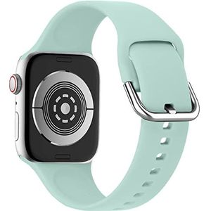 lopolike Compatibel met Apple Watch Band 38/40/41 mm voor dames en heren, zachte siliconen sportarmband voor iWatch Ultra Series 8, 7, 6, 5, 4, 3, 2, 1, SE, groen, blauw-groen, 42/44/45mm