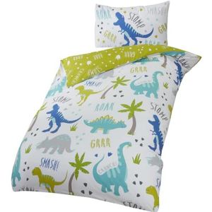 Studio Art - Dinosaurus Dekbedovertrek - Multi - Blended Katoen - Inclusief Kussensloop