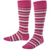 FALKE Unisex kinderen Mixed Stripe kniekousen katoen zwart blauw vele andere kleuren versterkte kniesokken met patroon ademend lang kleurrijk hoog en warm gestreept 1 paar, roze (Gloss 8550), 2 jaar