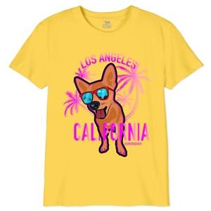 Republic Of California T-shirt voor meisjes, Geel, 6 Jaren