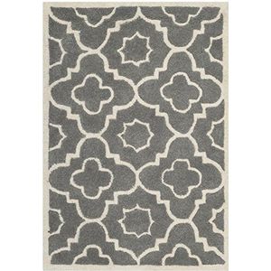 Safavieh Alexa Area tapijt, handgeweven wollen tapijt in donkergrijs/ivoor, 60 X 91 cm