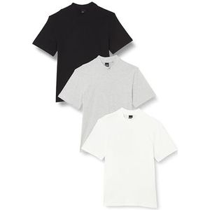 ONLY & SONS Heren Onsotis Reg Mock Neck Tee 3-pack, Zwart/Pack:1black1lgm1clouddancer, L