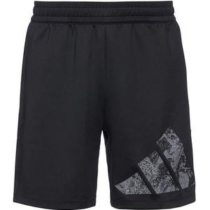 adidas Heren Workout Logo Gebreide Korte Shorts, 2XL7 Zwart/Wit