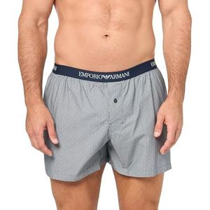 Emporio Armani Loungewear Yarn Dyed Woven Pyjama's Boxershorts voor heren, meerkleurig (Marin-mint Ver.strip), L