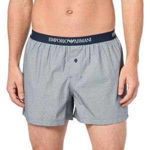 Emporio Armani Loungewear Yarn Dyed Woven Pyjama's Boxershorts voor heren, meerkleurig (Marin-mint Ver.strip), L
