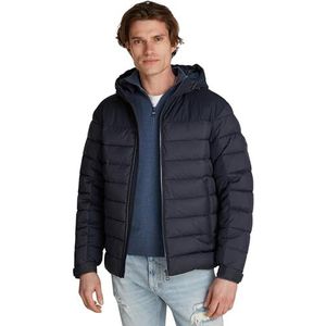 Tommy Hilfiger Gewatteerde jas met capuchon voor heren, Blauw (Desert Sky), XS