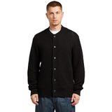 Honey Comb Structure Cardigan Knit - Zwart - Heren