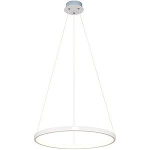 Homemania hanglamp Yorunge hanglamp, rond, plafondlamp, metaalwit, 40 x 40 x 120 cm, 1 x LED, 25W, 2625lm, 4200K, natuurlijk wit