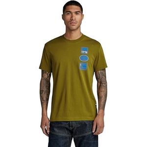 G-STAR RAW Heren Multi Badge R T T-shirt, bruin (Tobacco D23903-336-248), S