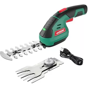 24 V accu-heggenschaar, 2-in-1 grasmaaier en heggenschaar met 2 x 1500 mAh accu, 100 mm 300 mm messen en adapter, elektrische snoeischaar voor gazon