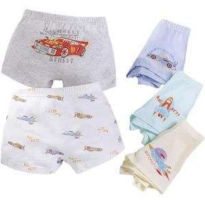 CM-Kid Boxershorts voor baby's, jongens, onderbroeken, kinderondergoed, verpakking van 5 stuks, katoen, 12-14 jaar, auto, kleurrijk, maat 152-158, Auto bont #2, 152/158 cm